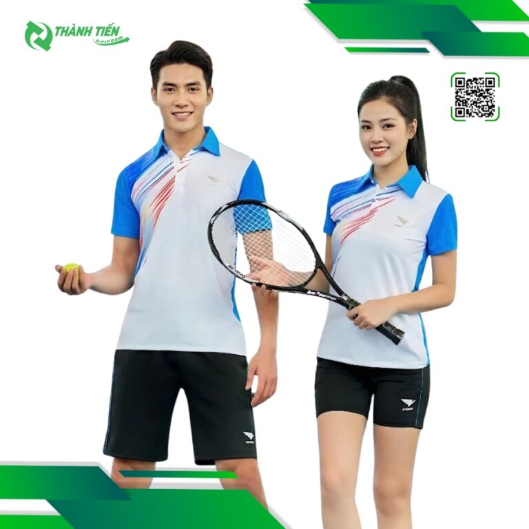 Mẫu áo đồng phục chơi tennis màu trắng
