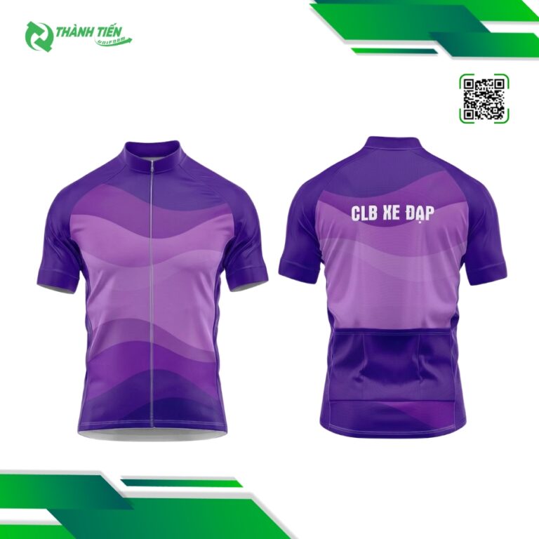 Mẫu thiết kế áo đồng phục đội đua xe đạp màu tím