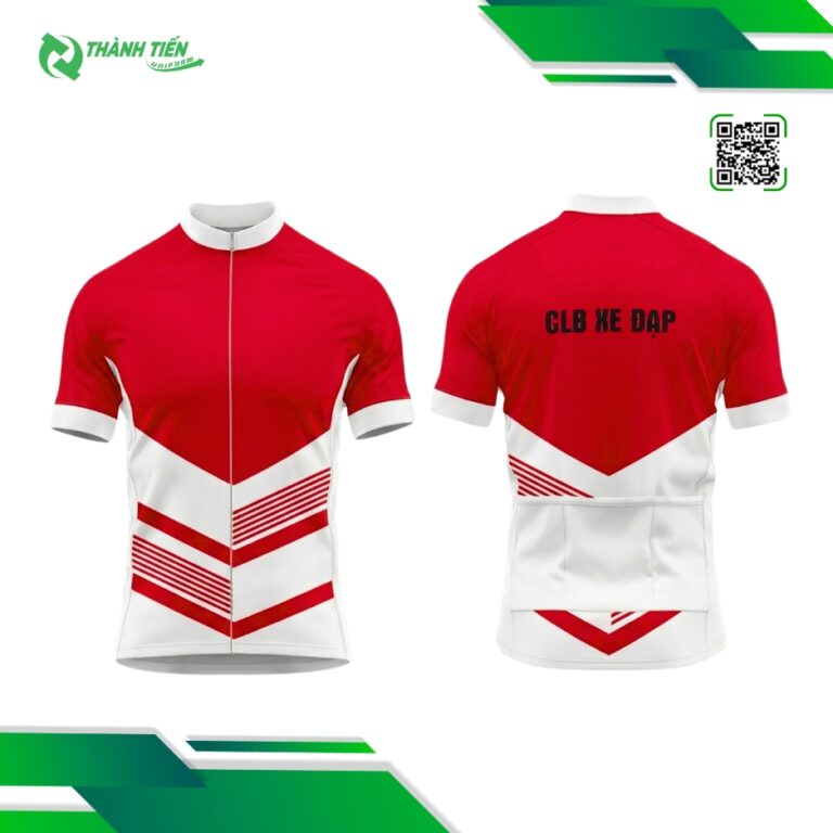 Mẫu thiết kế áo đồng phục đội đua xe đạp màu đỏ