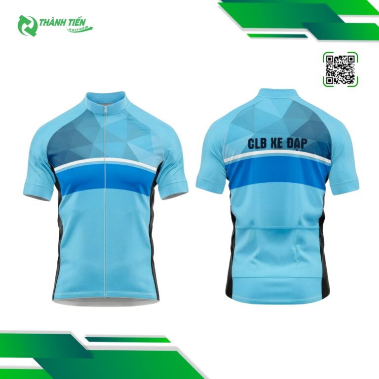 Mẫu thiết kế áo đồng phục đội đua xe đạp màu xanh dương