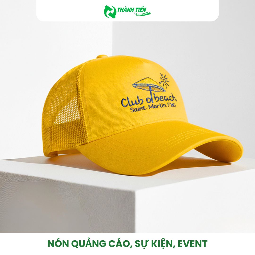 Mẫu nón kết quảng cáo phối lưới in logo theo yêu cầu