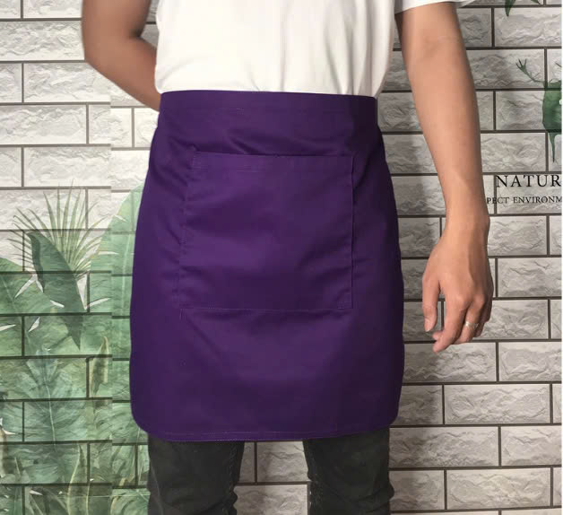 Mẫu tạp dề ngang hông trơn màu tím giá rẻ