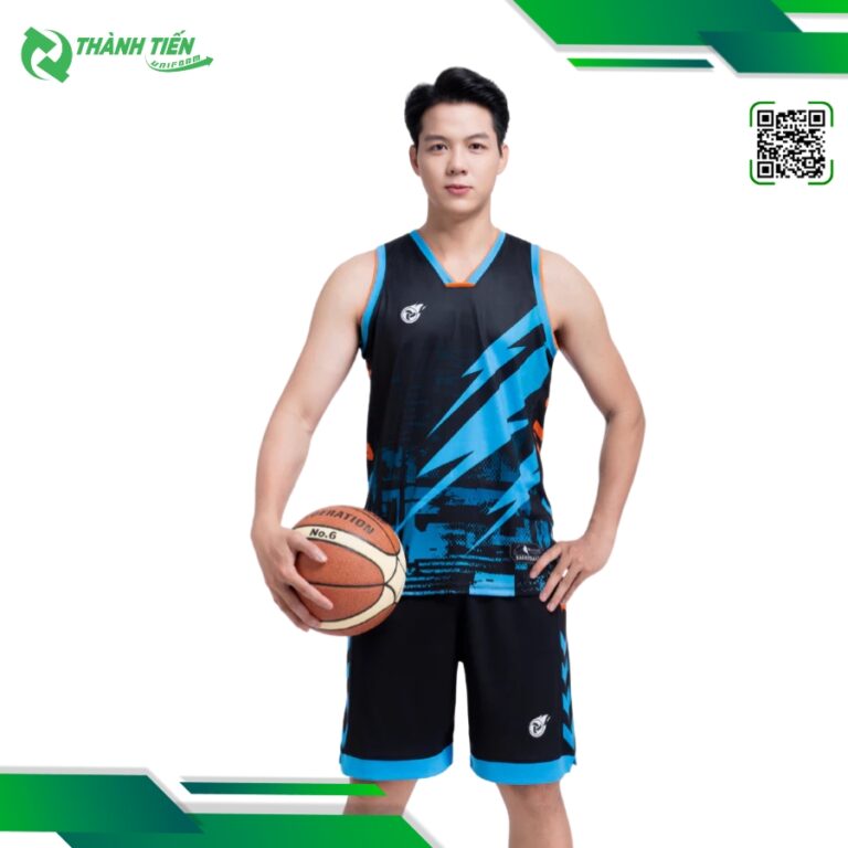 Mẫu Đồng Phục Bóng Rổ Màu Đen Phối Xanh