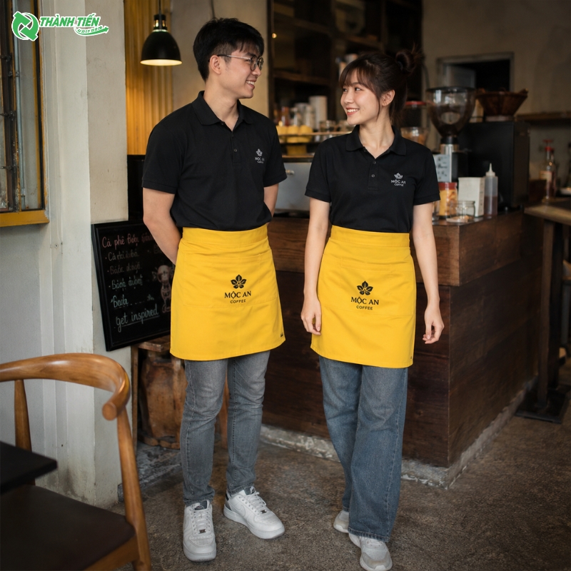 Mẫu tạp dề ngắn đẹp cho quán cafe