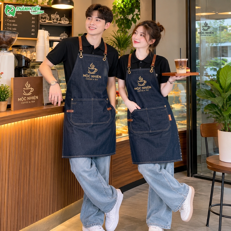 Mẫu tạp dề quán cafe đẹp, thiết kế chuyên nghiệp và hiện đại.