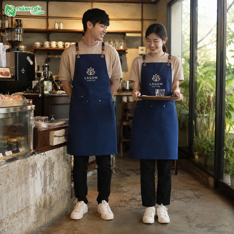 Tạp dề quán cà phê chất liệu cao cấp, bền đẹp