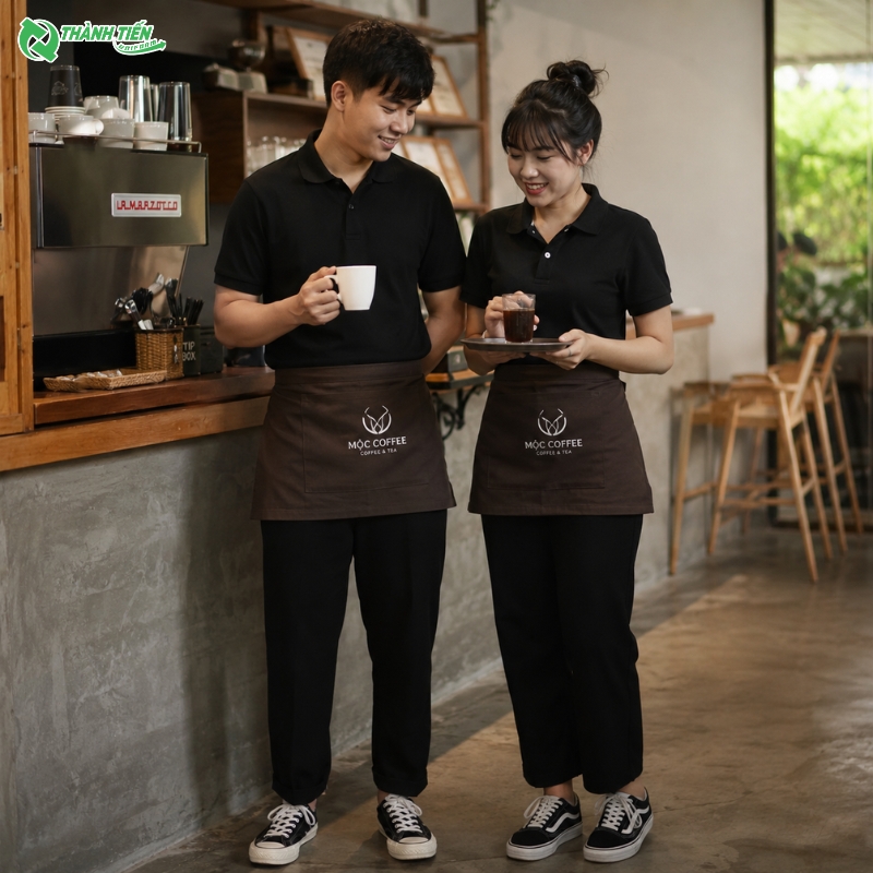 Tạp dề cà phê thiết kế đơn giản nhưng đầy ấn tượng