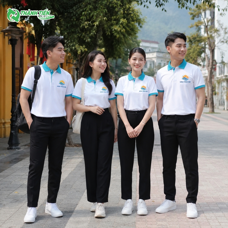 mẫu áo polo đồng phục công ty du lịch chuyên nghiệp