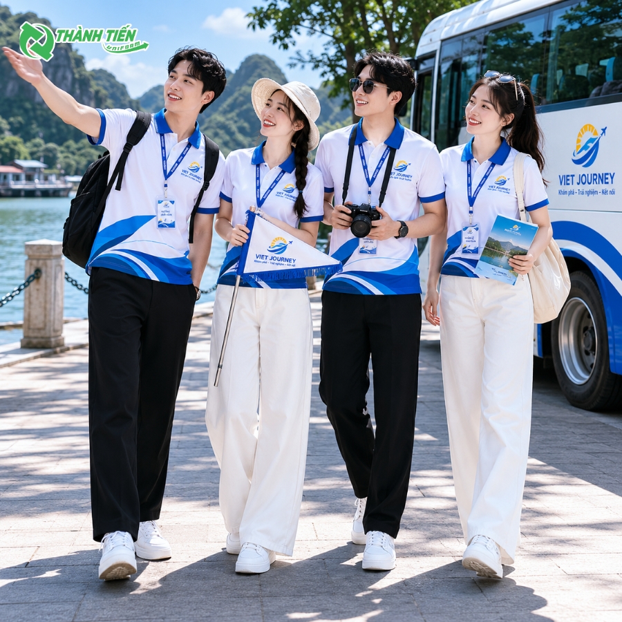 áo đồng phục cho nhân viên công ty lữ hành đẹp 