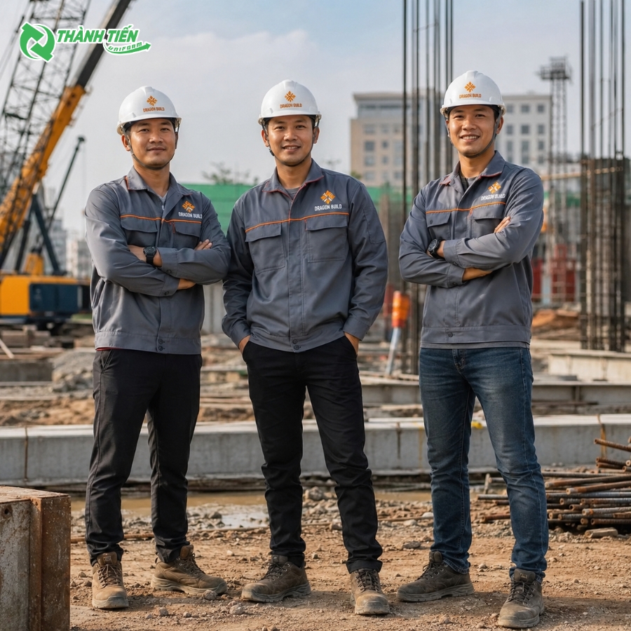 Mẫu đồng phục công nhân xây dựng phổ biến 