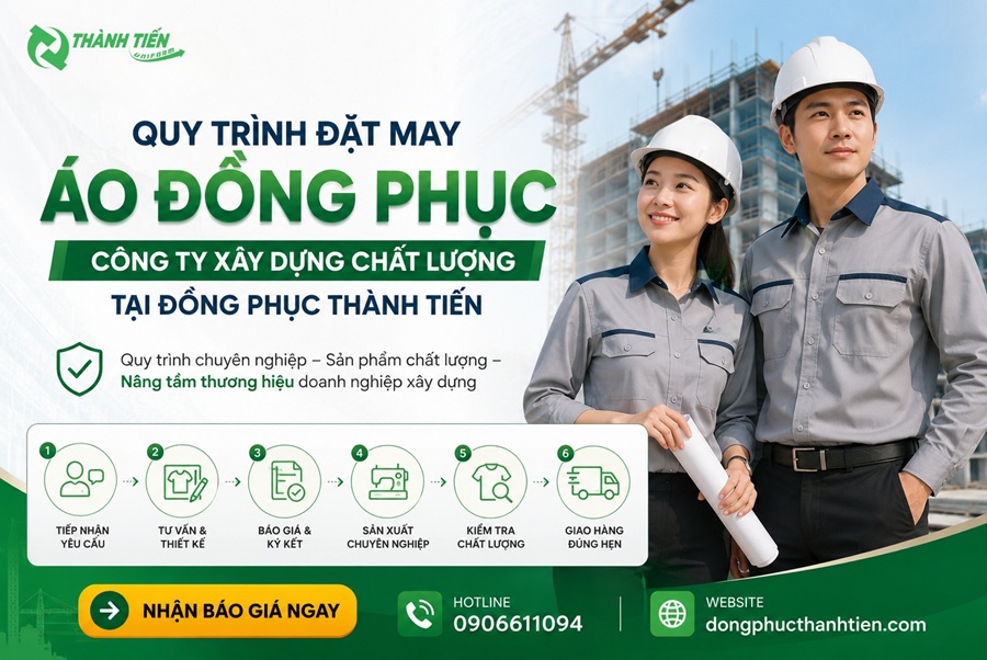 Xưởng nhận may áo đồng phục công ty xây dựng giá rẻ
