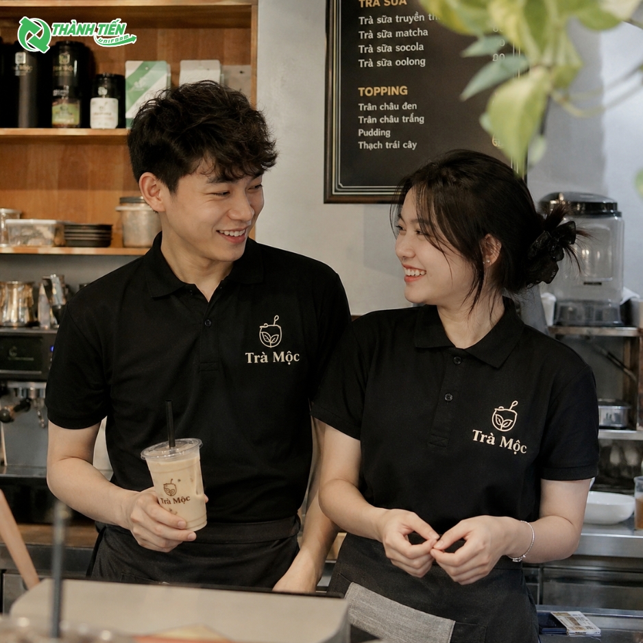 Mẫu áo nhân viên phục vụ quán trà sữa chuyên nghiệp