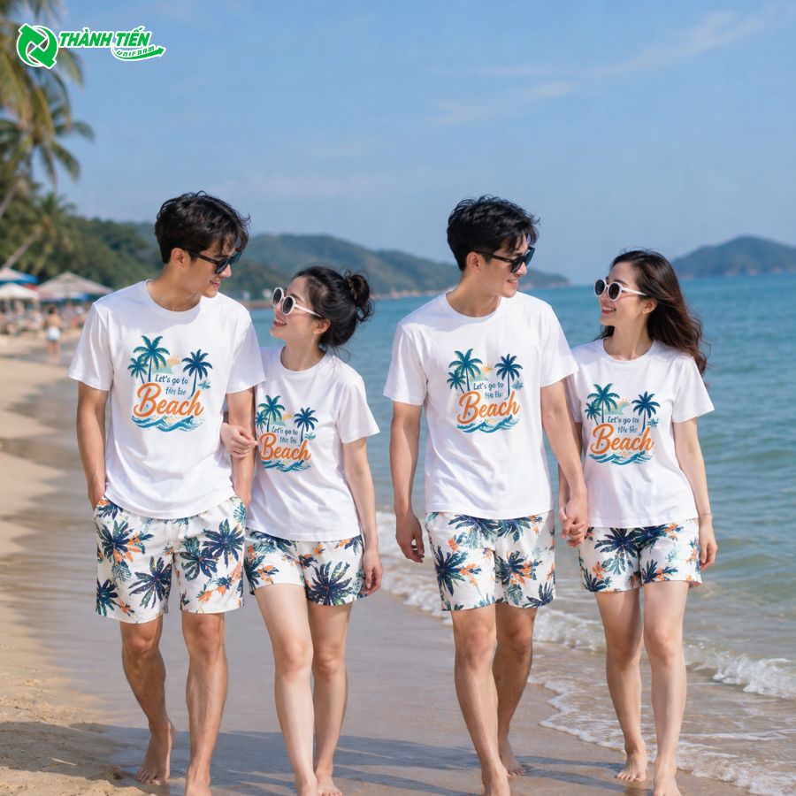 Mẫu áo thun đồng phục du lịch cho cặp đôi