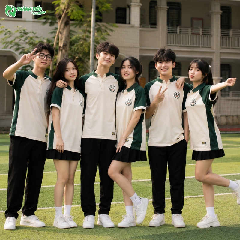 Mẫu áo lớp có cổ phong cách basic đẹp