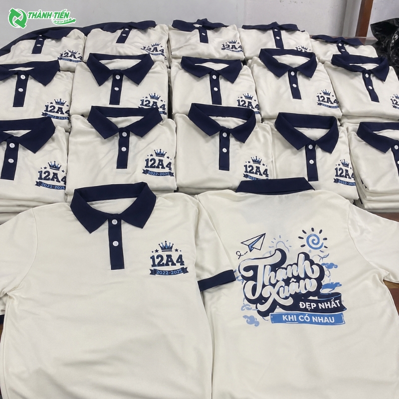 Áo lớp cổ polo in slogan ý nghĩa