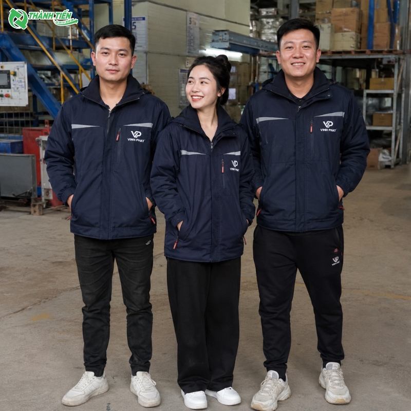 Mẫu áo khoác đồng phục công nhân thiết kế hiện đại, bền đẹp
