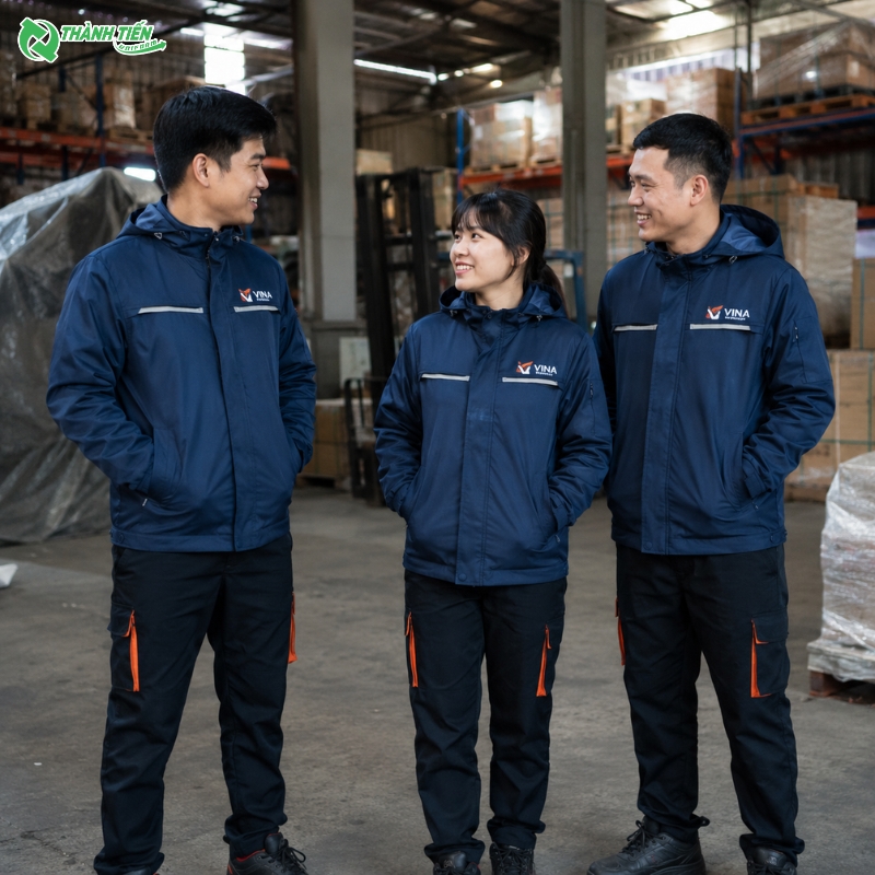 Áo khoác đồng phục công nhân mùa đông giữ ấm hiệu quả, phù hợp môi trường làm việc lạnh