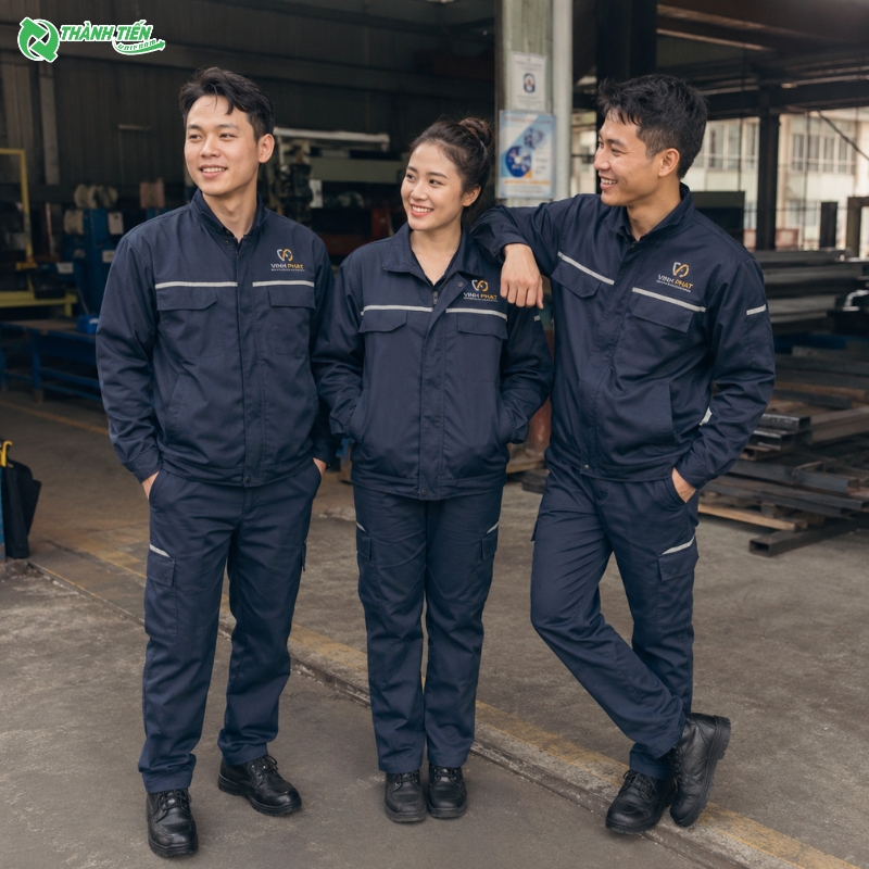 Áo khoác công nhân chống gió được thiết kế chắc chắn, phù hợp môi trường làm việc ngoài trời