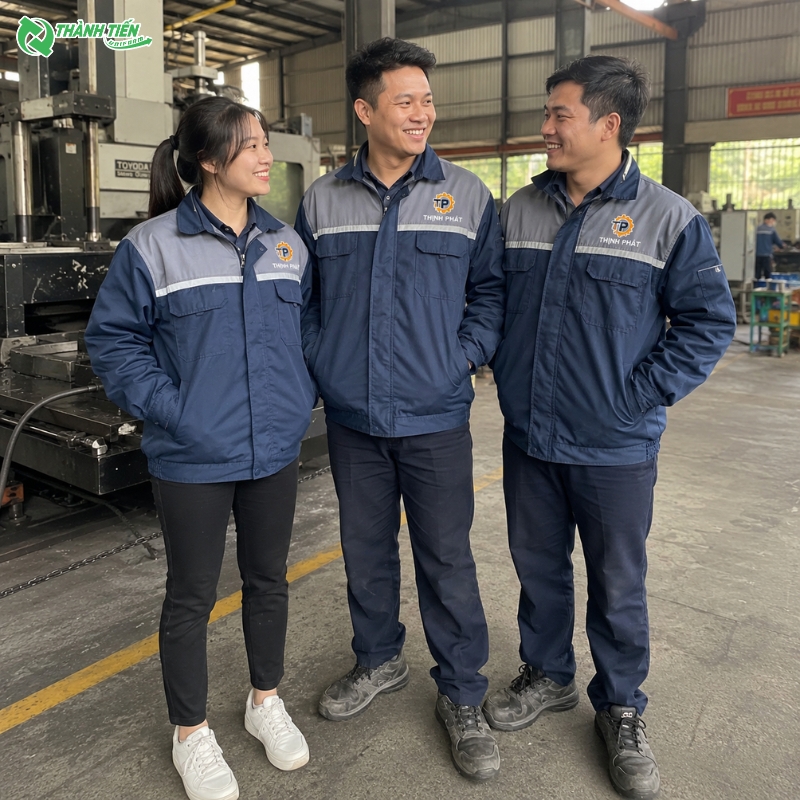 Áo gió công nhân nhẹ, bền, chống gió và dễ dàng in thêu logo thương hiệu