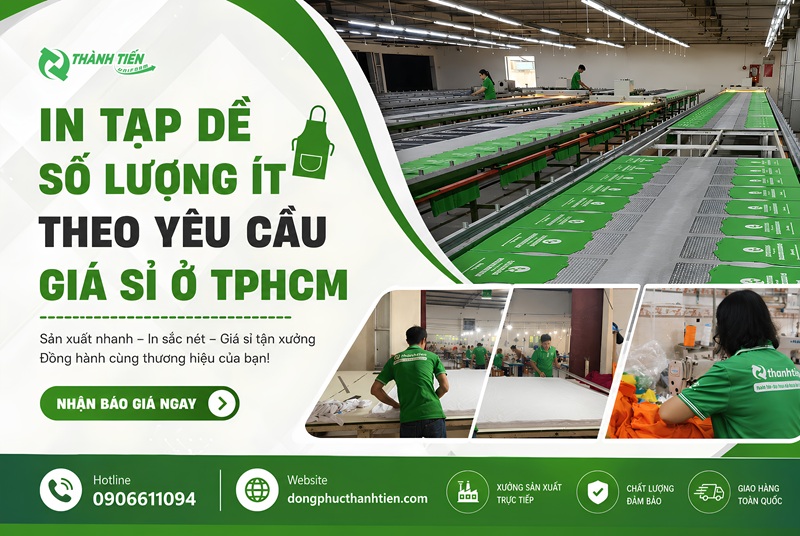 Đồng Phục Thành Tiến - Xưởng in tạp dề số lượng ít giá rẻ, uy tín tại TP.HCM
