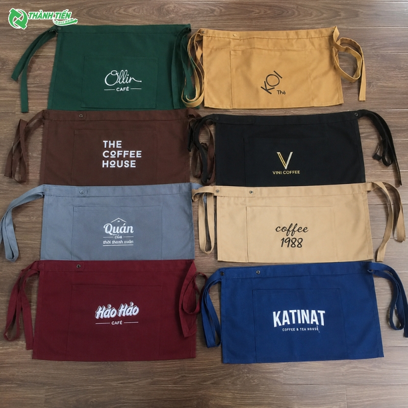 In tạp dề số lượng ít giá rẻ, hỗ trợ thiết kế logo miễn phí trước khi sản xuất