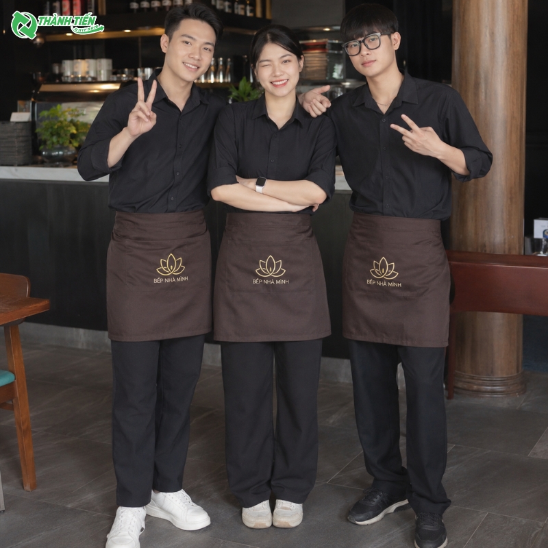 Tạp dề nhân viên phục vụ nhà hàng đẹp và chuyên nghiệp.