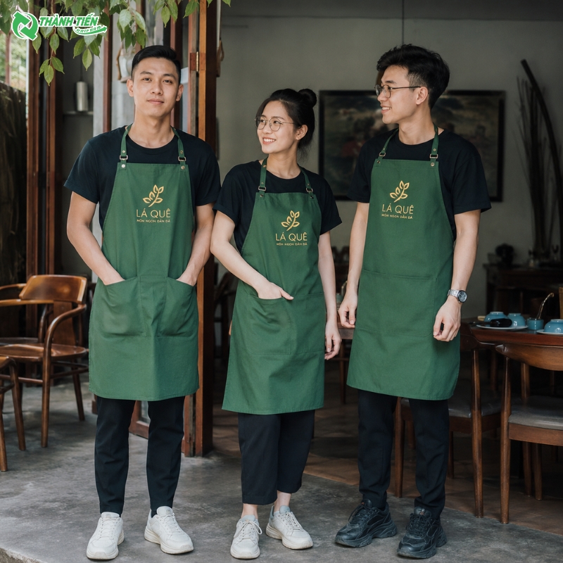 Tạp dề phục vụ chống thấm, hạn chế bám dầu mỡ hiệu quả