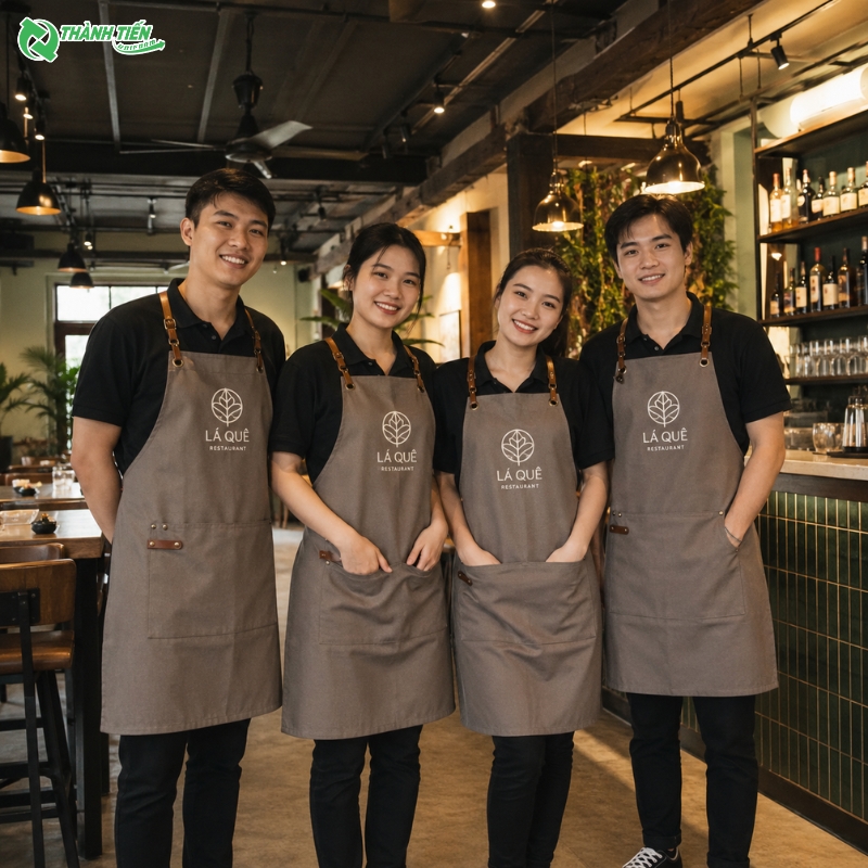Mẫu tạp dề phục vụ phù hợp nhà hàng, quán ăn, quán cafe