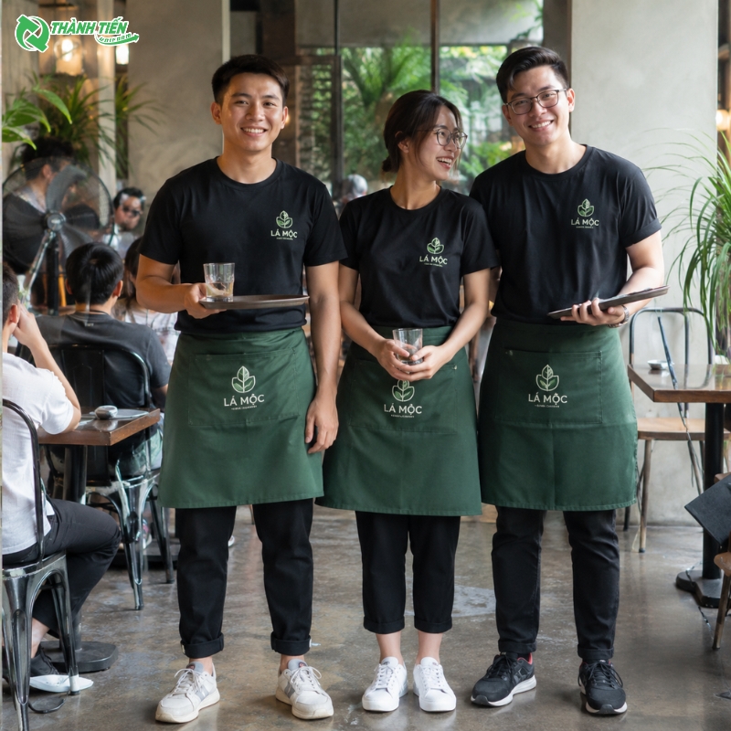 Tạp dề phục vụ nhà hàng chuyên nghiệp với nhiều màu sắc đẹp