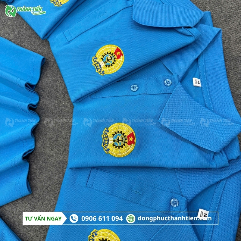 Logo thêu áo đồng phục công đoàn sắc nét