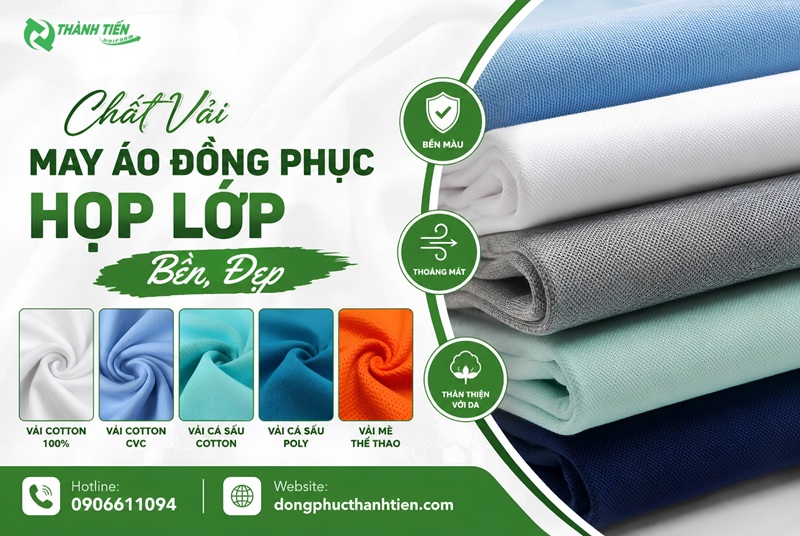 Vải may áo đồng phục họp lớp 20 năm bền đẹp