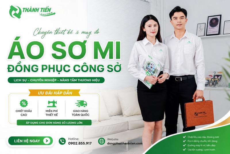 Mẫu áo sơ mi đồng phục công ty đẹp