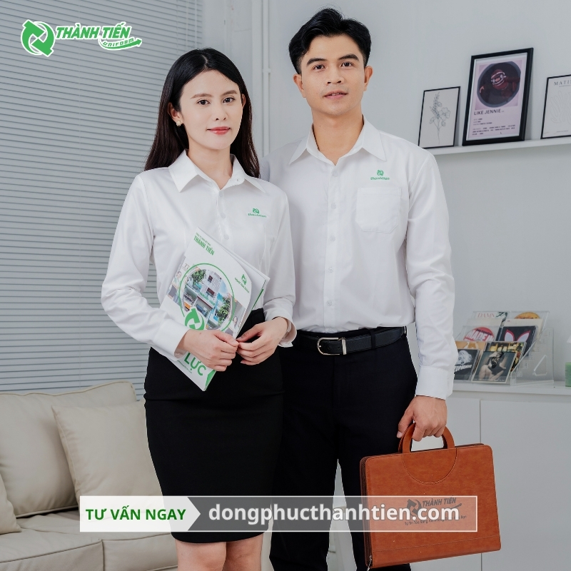 Mẫu áo sơ mi đồng phục công sở cho nhân viên văn phòng 