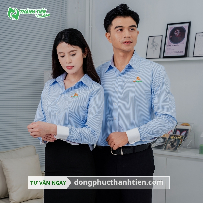 Mẫu áo sơ mi đồng phục dài tay cao cấp