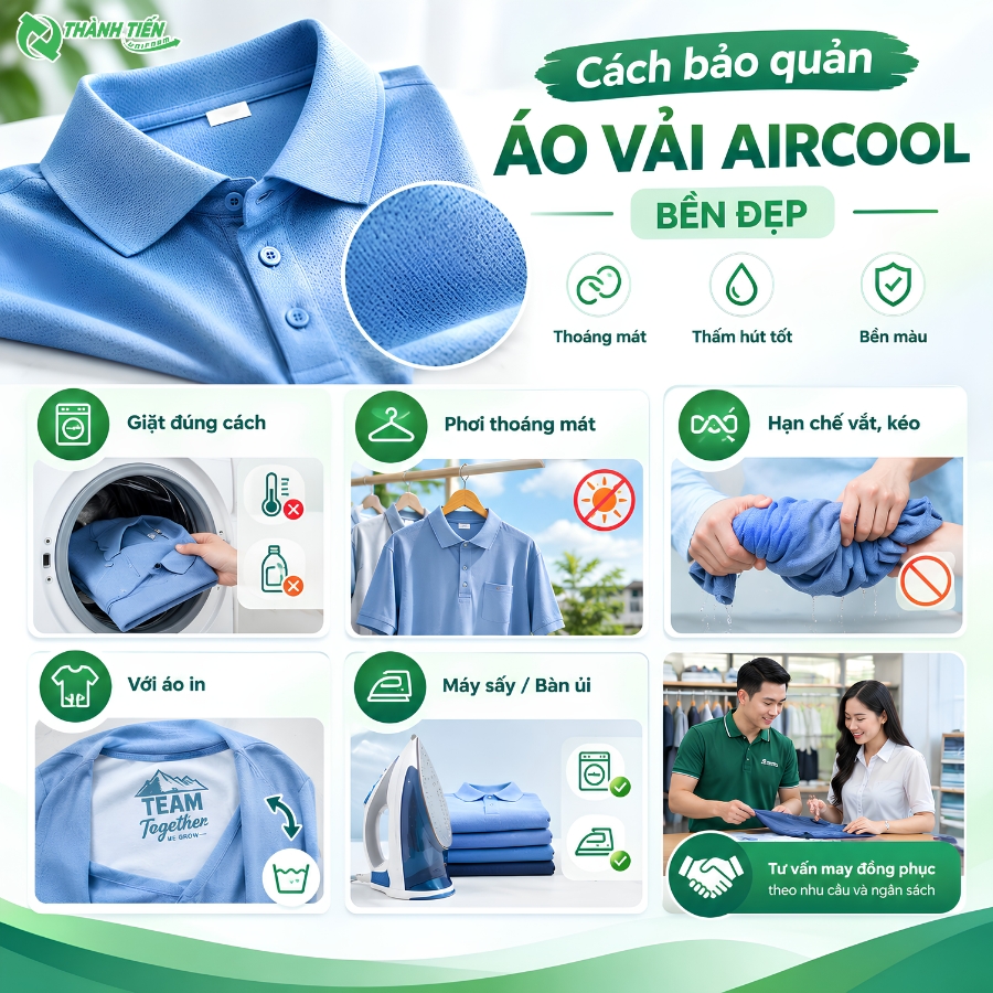 Cách bảo quản áo vải Aircool bền đẹp
