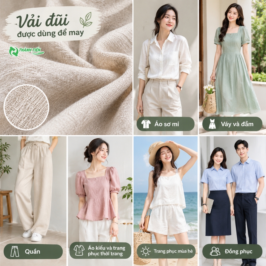 vải đũi phù hợp may quần áo gì