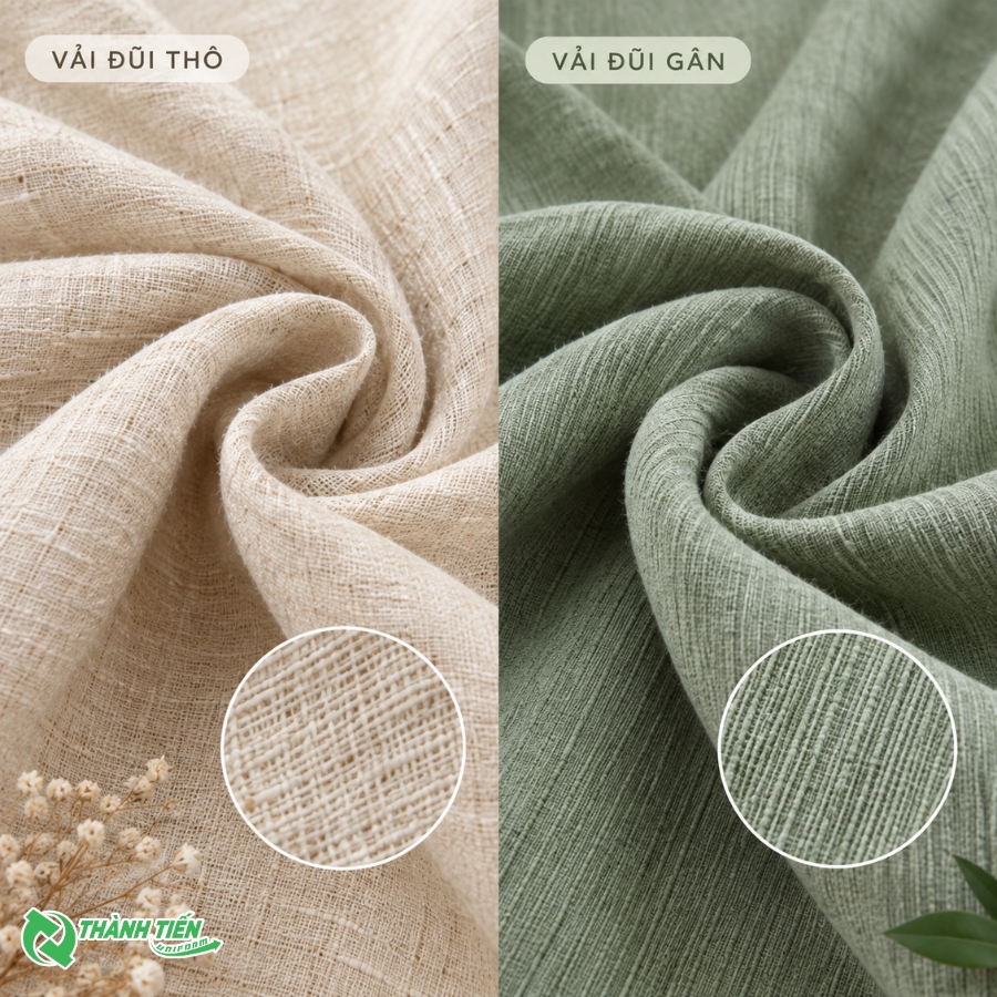 Chất liệu Vải đũi thô và đũi gân